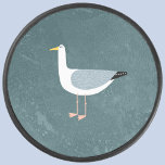 Fun Seagull Hockey Puck<br><div class="desc">A cheeky seagull standing by the ocean. Perfect for those who love sassy birds and the coast.</div>