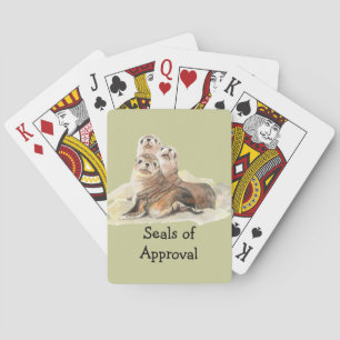 Fun "Seals of Approval" with Cute Watercolor Seals Playing Cards