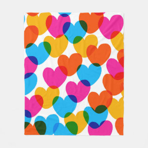 Fun seamless vintage love heart background in pret fleece blanket