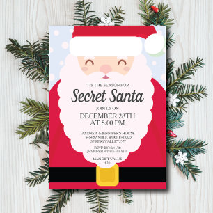 FUN Secret Santa Gift Exchange Party Invitation