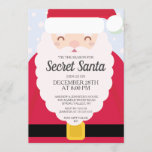 FUN Secret Santa Gift Exchange Party Invitation<br><div class="desc">Super cute Santa Claus Secret Santa Christmas Party Invitation featuring a santa beard with red suit and a black belt with gold highlights.  Easy to personalise with your holiday Christmas party information.  Contemporary invitation for your secret santa themed gift exchange party!</div>