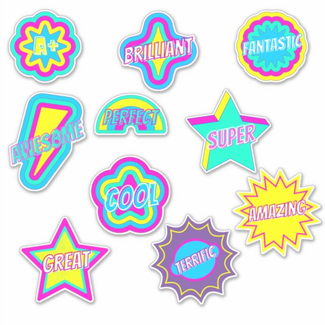 Fun Selection of Reward Teacher Sticker Pack (Front)