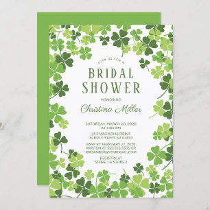 Fun Shamrock Irish Bridal Shower Invitation