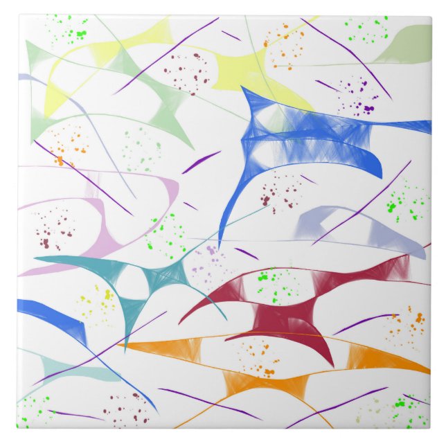 Fun Shapes And Splatters Tile (Front)
