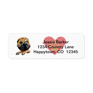 Fun Shar Pei Dog Return Address Label