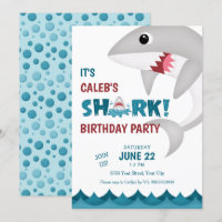 Fun Shark Birthday Party Invitation