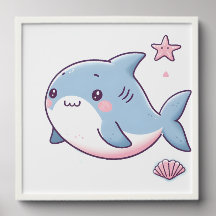 Fun Shark Peel-and-Stick Photo Tile