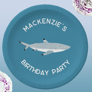 Fun Shark Underwater Birthday Party Paper Plate