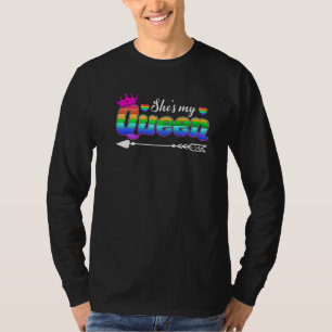 Fun She S My Queen Matching Lesbian Couples Valent T-Shirt