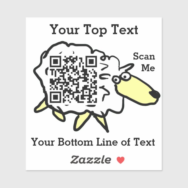 Fun Sheep Containing Your QR Code on a (Sheet)