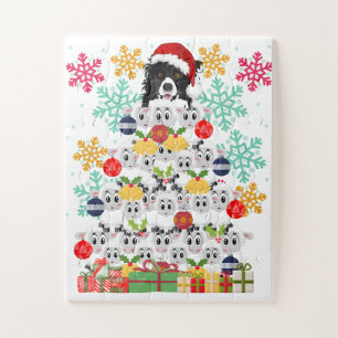 Fun Sheep Herding Christmas Tree Jigsaw Puzzle