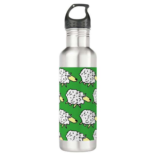 Fun Sheep in a Cartoon Style 710 Ml Water Bottle (Front)