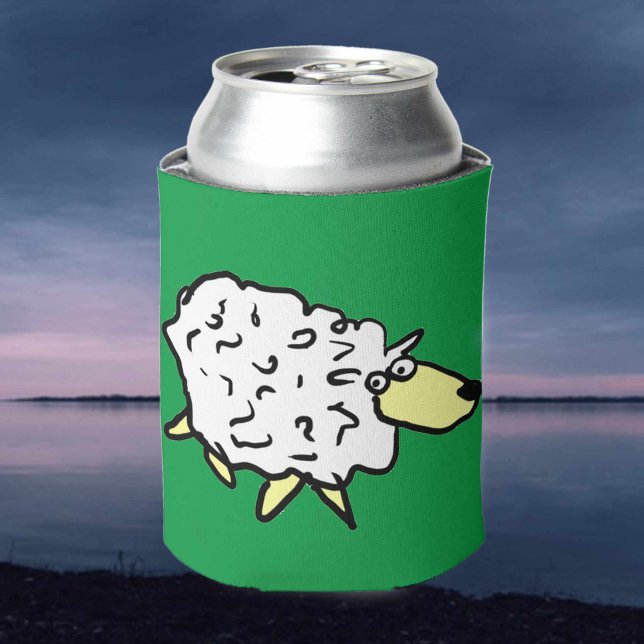 Fun Sheep in a Cartoon Style Can Cooler (Creator Uploaded)