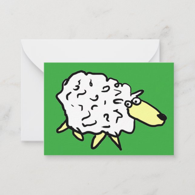 Fun Sheep in a Cartoon Style Card (Front)