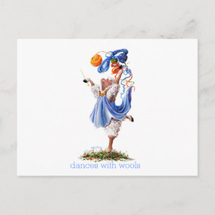 Fun Sheep Incognito Art "Dances With Wools" Postcard