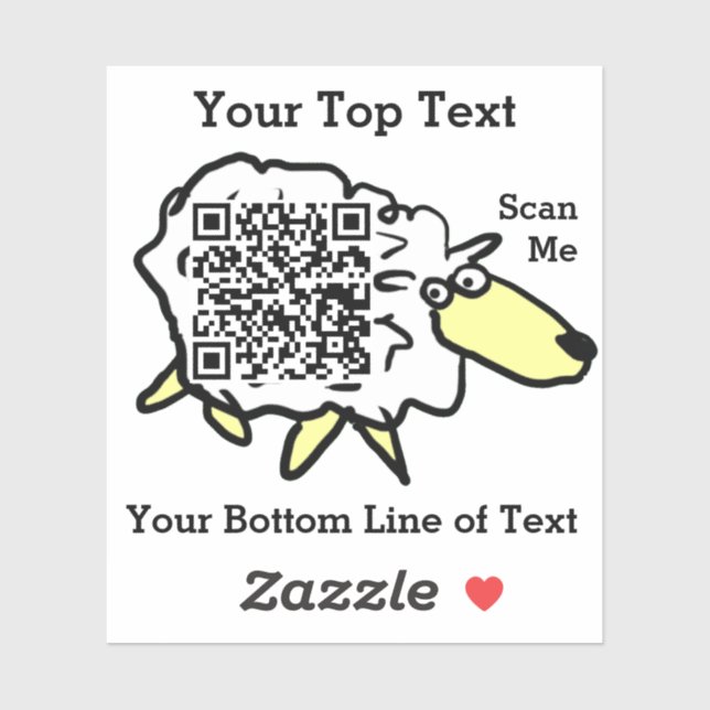 Fun Sheep QR Code Sticker (Sheet)