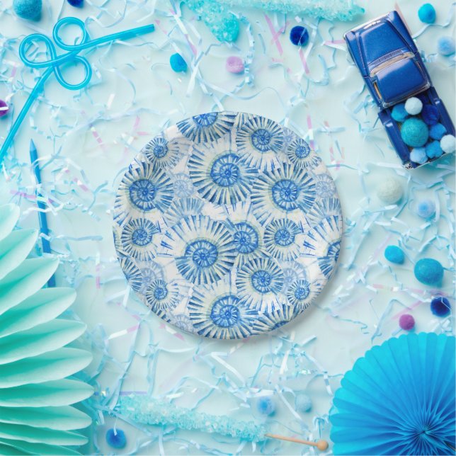 Fun Shell Pattern Paper Plate (Party)
