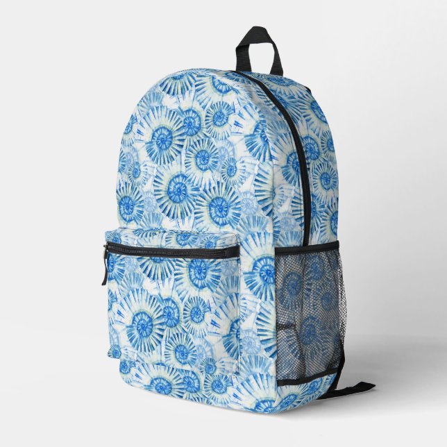 Fun Shell Pattern Printed Backpack (Back Corner Right)