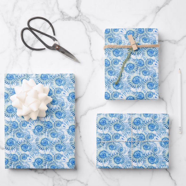 Fun Shell Pattern Wrapping Paper Sheet (Front)