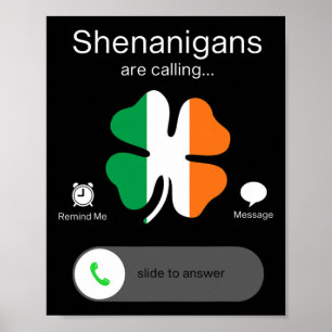 Fun Shenanigans Are Calling St Patricks Day Irish Poster