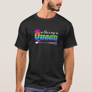 Fun She's My Queen Matching Lesbian Couples Valent T-Shirt