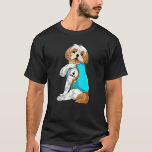 Fun Shih Tzu I Love Dad Tattoo Apparel Dog Dad  Da T-Shirt