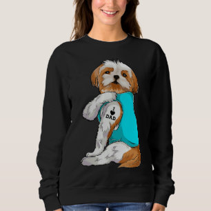 Fun Shih Tzu I Love Dad Tattoo Sweatshirt