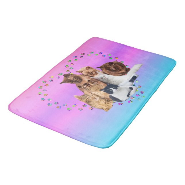 Fun Shower Cats  Bath Mat (Angled)