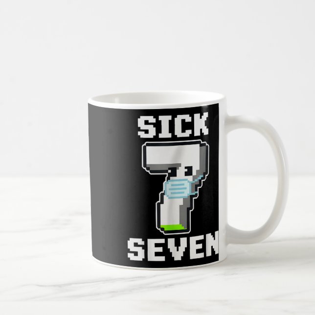 Fun Sick Seven Pixel Meme Halloween Costume Wordpl Coffee Mug (Right)