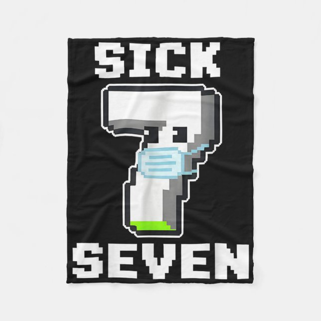 Fun Sick Seven Pixel Meme Halloween Costume Wordpl Fleece Blanket (Front)