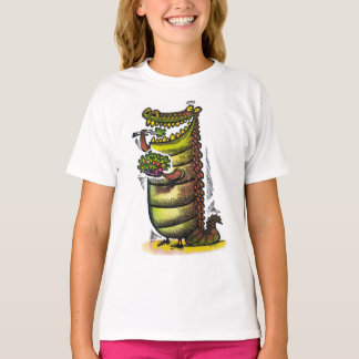 Fun silly alligator eating a salad. T-Shirt