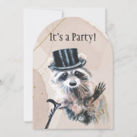 Fun Silly Formal Attire Racoon Animal BIrthday