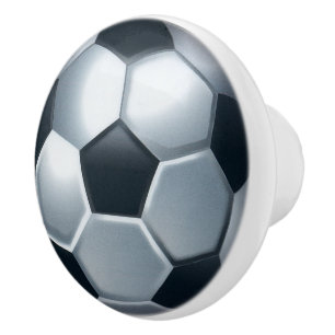 Fun silver black soccer ball home decor pull
