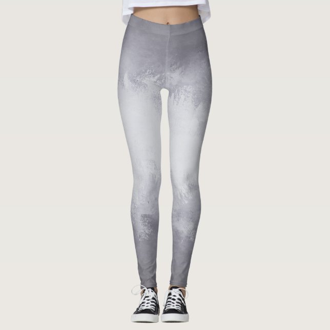 Fun Silver Watercolor with Ombre Gradient Leggings (Front)