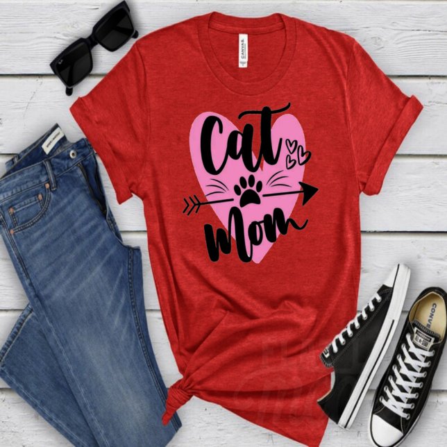 Fun & Simple Cat Mom Original Cute Design for Her T-Shirt (Creator Uploaded)
