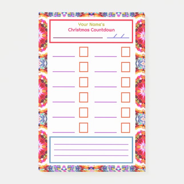 Fun Simple Christmas Star Notes Planner Organiser (Front)