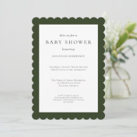 Fun Simple Forest Green Baby Shower