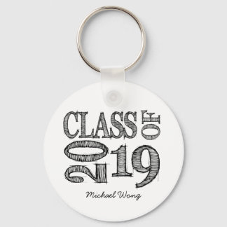 Fun & Simple Pen Sketch Class of 2019 Graduations Key Ring
