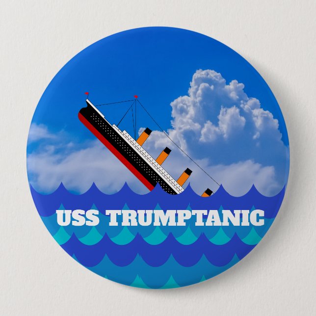 Fun Sinking Trumptanic 10 Cm Round Badge (Front)