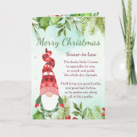 Fun Sister-in-law Christmas Lucky Gnome Blank  Car