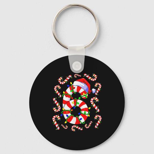 Fun Six Seven 6 7 Meme Design Couples Christmas Ca Key Ring (Front)