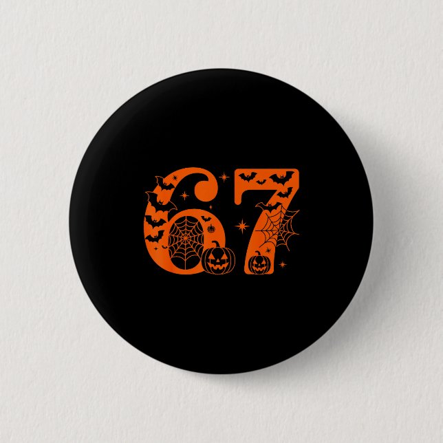 Fun Six Seven 6 7 Meme Design Couples Halloween  6 Cm Round Badge (Front)