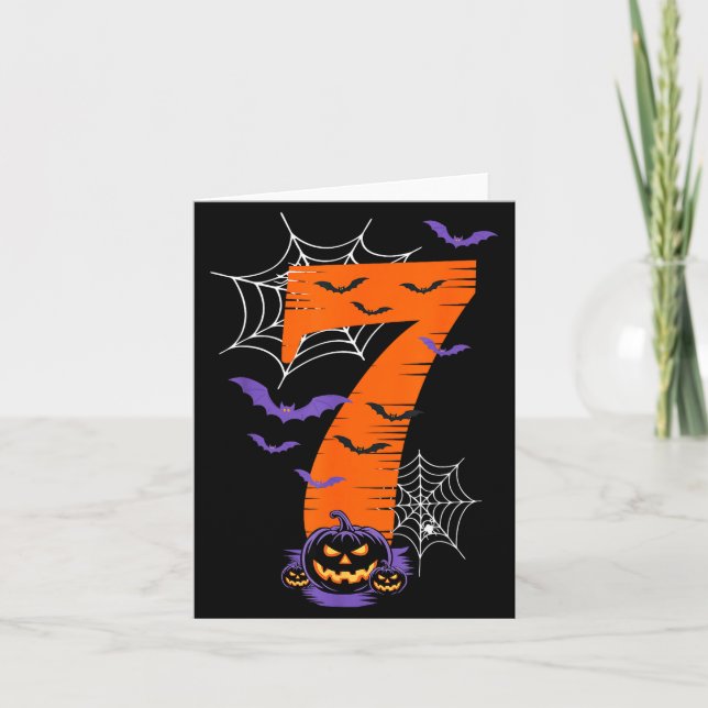 Fun Six Seven 6 7 Meme Design Couples Halloween  Card (Front)