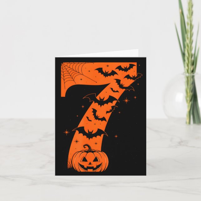 Fun Six Seven 6 7 Meme Design Couples Halloween  Card (Front)