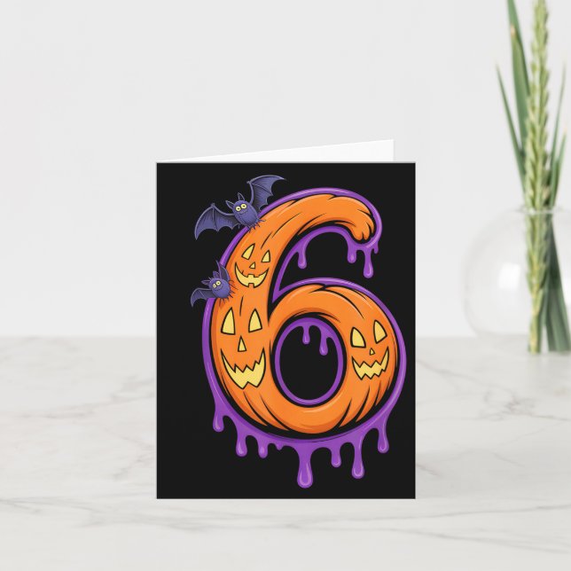 Fun Six Seven 6 7 Meme Design Couples Halloween  Card (Front)