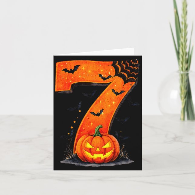 Fun Six Seven 6 7 Meme Design Couples Halloween  Card (Front)