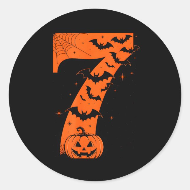 Fun Six Seven 6 7 Meme Design Couples Halloween  Classic Round Sticker (Front)