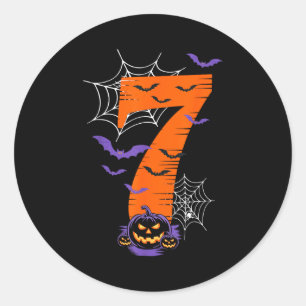 Fun Six Seven 6 7 Meme Design Couples Halloween  Classic Round Sticker