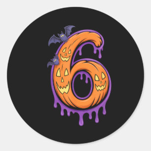 Fun Six Seven 6 7 Meme Design Couples Halloween  Classic Round Sticker