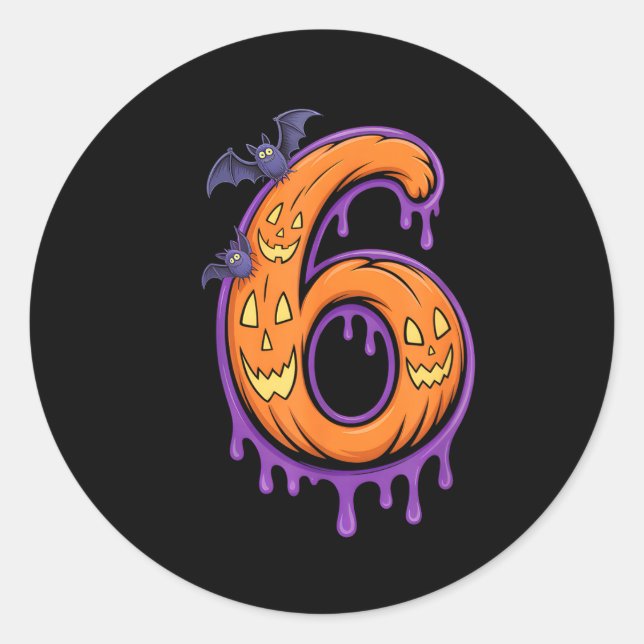 Fun Six Seven 6 7 Meme Design Couples Halloween  Classic Round Sticker (Front)